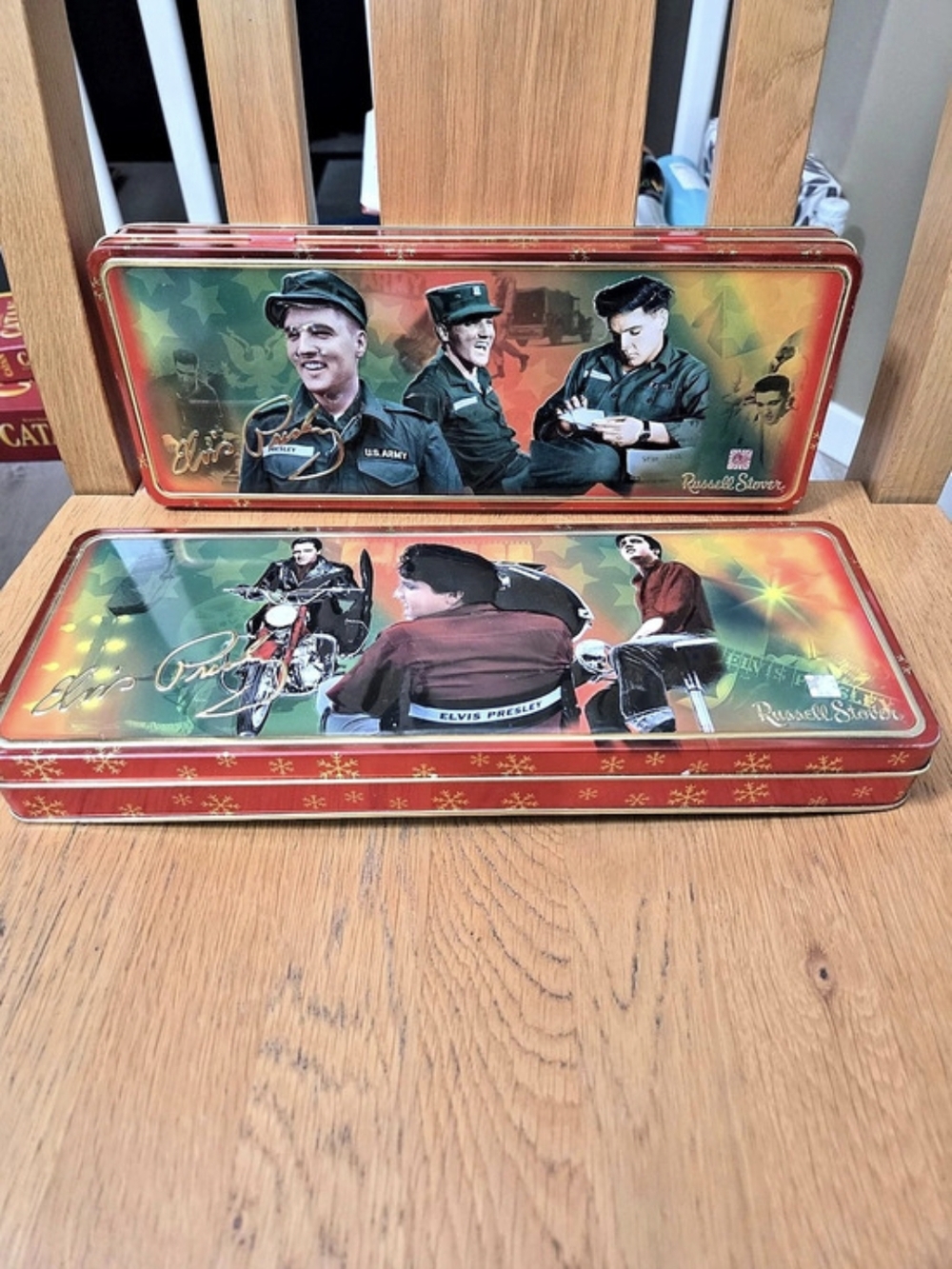 Russell Stover Elvis Presley collectible tins Collectible Tins Red & Gold